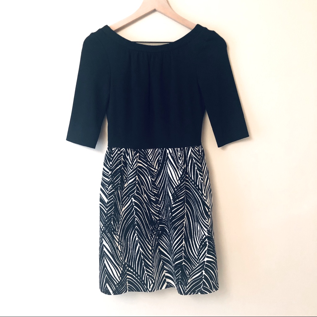 Milly New York Dress Black Cream Cocktail Size 2